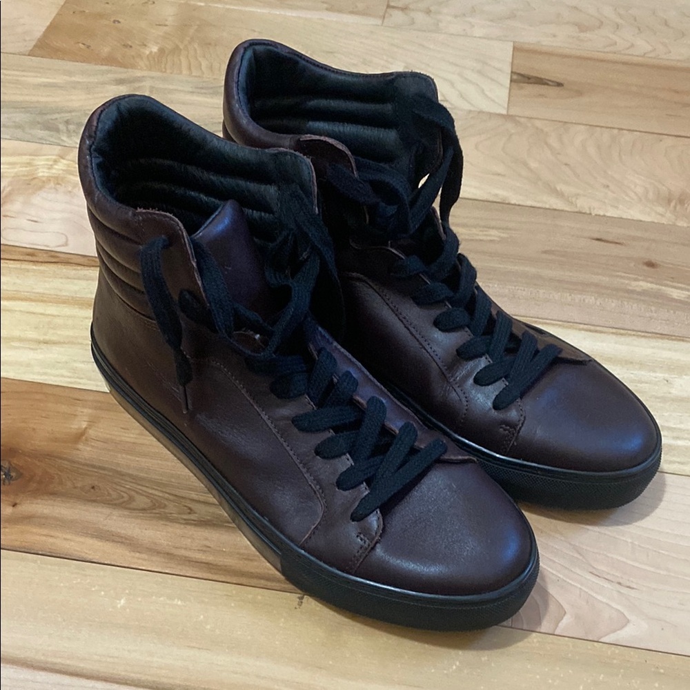 Rudsak Burgundy Leather High-Top Sneakers